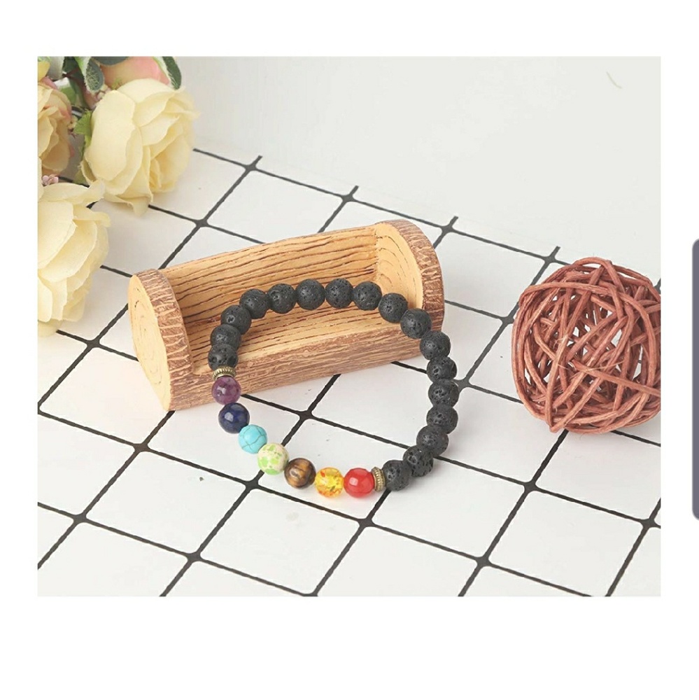 GREAT GIFT Rainbow 7 Chakra Stretch Bracelet - Picture 2 of 7